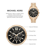Michael Kors Lexington Chronograph Black Dial Gold Steel Strap Watch for Men - MK9155 Buy Now By Michael Kors