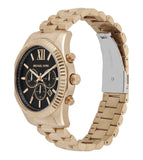 Michael Kors Lexington Chronograph Black Dial Gold Steel Strap Watch for Men - MK9155 Buy Now By Michael Kors