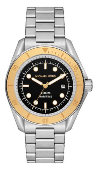 Michael Kors Maritime Analog Black Dial Silver Steel Strap Watch for Men - MK9161 Buy Now By Michael Kors