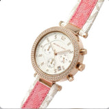 Michael Kors Parker Chronograph White Dial Two Tone Leather Strap Watch For Women - MK6951 Buy Now By Michael Kors