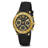 Guess Cosmic Multifunction Black Dial Black Silicone Strap Watch For Women - GW0466L1 Buy Now By Guess
