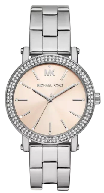Michael Kors Corey Three Hand Pink Dial Silver Steel Strap Watch for Women - MKO1050 Buy Now By Michael Kors