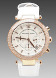 Michael Kors Parker White Diamonds Dial White Leather Strap Watch for Women - MK2281 Buy Now By Michael Kors