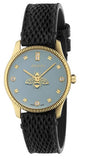 Gucci G Timeless Quartz Blue Dial Black Leather Strap Watch For Men - YA1265018 Buy Now By Gucci