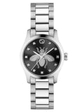 Gucci G Timeless Quartz Diamonds Black Dial Silver Steel Strap Watch For Women - YA1265024 Buy Now By Gucci