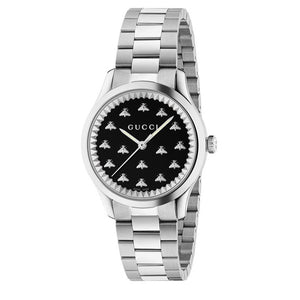 Gucci G Timeless Quartz Black Dial Silver Steel Strap Watch for Women - YA1265034 Buy Now By Gucci