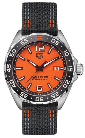 Tag Heuer Formula 1 Quartz Orange Dial Black Nylon Strap Watch for Men - WAZ101A.FC8305 Buy Now By Tag Heuer