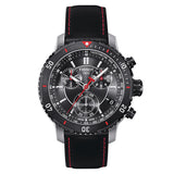 Tissot T Sport PRS 200 Chronograph Grey Dial Black Leather Strap Watch For Men - T067.417.26.051.00 Buy Now By Tissot