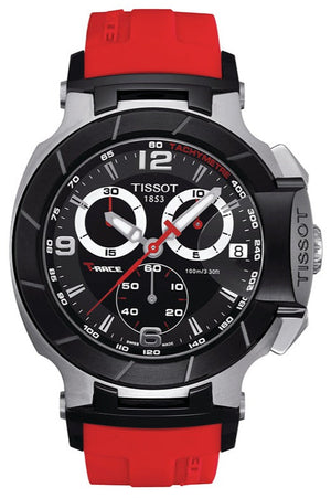 Tissot T Race Chronograph Black Dial Red Rubber Strap Watch for Men - T048.417.27.057.01 Buy Now By Tissot