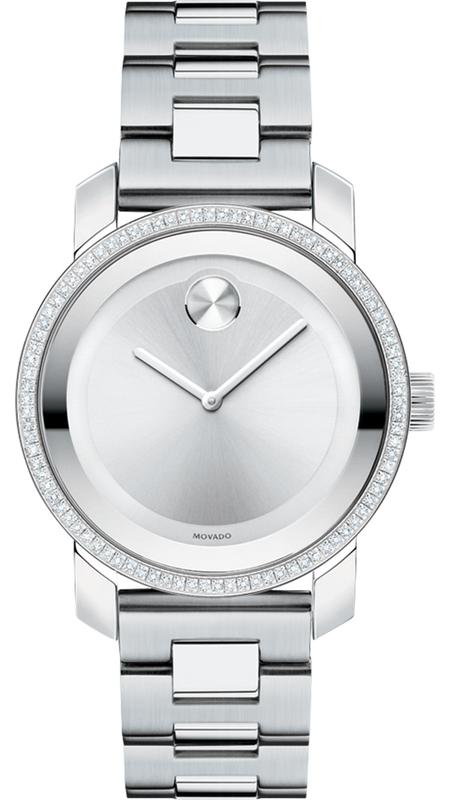 Movado Bold Diamonds Silver Dial Silver Steel Strap Watch for Women - 3600149 Buy Now By Movado