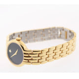 Movado Veturi Black Dial Gold Steel Strap Watch for Women - 0606935 Buy Now By Movado