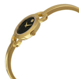 Movado Rondiro 22mm Black Dial Yellow Gold Steel Strap Watch For Women - 0606888 Buy Now By Movado