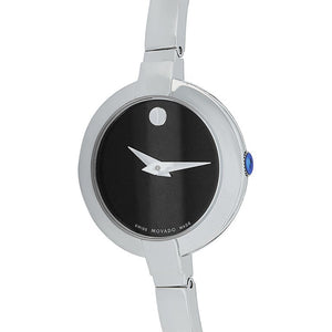 Movado Bela Black Dial Silver Steel Strap Watch For Women - 0606595 Buy Now By Movado