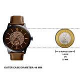 Fossil Townsman Automatic Black Dial Brown Leather Strap Watch for Men - ME3155 Buy Now By Fossil