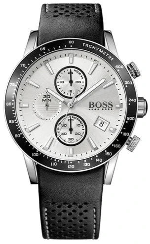 Hugo Boss Rafale Chronograph Quartz Silver Dial Black Leather Strap Watch For Men - 1513403 Buy Now By Hugo Boss