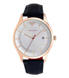 Emporio Armani Classic Silver Dial Blue Leather Strap Watch For Men - AR11131 Buy Now By Emporio Armani