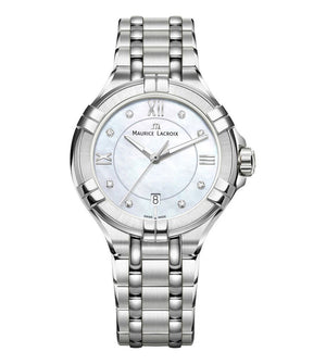 Maurice Lacroix Aikon White Mother of Pearl Dial Silver Steel Strap Watch for Women - AI1004-SS002-170-1 Buy Now By Maurice Lacroix