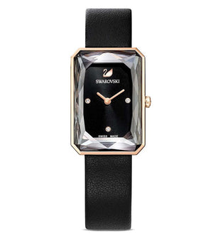 Swarovski Uptown Black Dial Black Leather Strap Watch for Women - 5547710 Buy Now By Swarovski