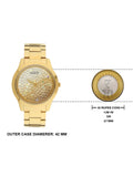 Guess Crush Gold Dial Gold Steel Strap Watch For Women - GW0020L2 Buy Now By Guess