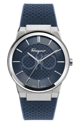 Salvatore Ferragamo Sapphire Blue Dial Blue Rubber Strap Watch for Men - SFHP00120 Buy Now By Salvatore Ferragamo