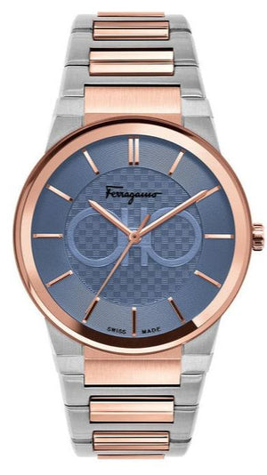 Salvatore Ferragamo Sapphire Blue Dial Two Tone Steel Strap Watch for Men - SFHP007-20 Buy Now By Salvatore Ferragamo
