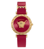 Versace Palazzo Empire Greca Red Dial Red Leather Strap Watch for Women - VEDV00319 Buy Now By Versace