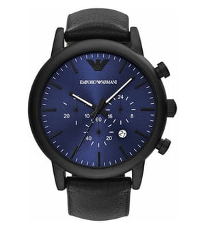 Emporio Armani Luigi Analog Blue Dial Black Leather Strap Watch For Men - AR11351 Buy Now By Emporio Armani