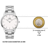 Daniel Wellington Iconic White Dial Silver Steel Strap Watch For Men - DW00100341 Buy Now By Daniel Wellington