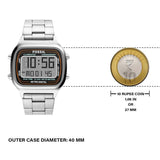 Fossil Retro Digital Silver Dial Silver Steel Strap Watch for Men - FS5844 Buy Now By Fossil
