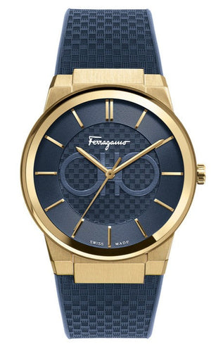 Salvatore Ferragamo Sapphire Blue Dial Blue Rubber Strap Watch for Men - SFHP00220 Buy Now By Salvatore Ferragamo