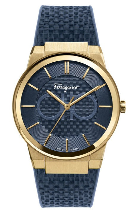 Salvatore Ferragamo Sapphire Blue Dial Blue Rubber Strap Watch for Men - SFHP00220 Buy Now By Salvatore Ferragamo