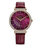 Swarovski Passage Moon Phase Red Dial Red Leather Strap Watch for Women - 5613323 Buy Now By Swarovski