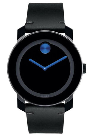 Movado Bold TR90 Black Dial Black Leather Strap Watch For Men - 3600307 Buy Now By Movado