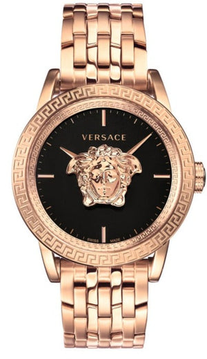 Versace Palazzo Empire Black Dial Rose Gold Steel Strap Watch for Men - VERD00718 Buy Now By Versace