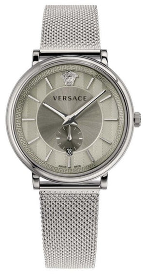 Versace V-Circle Silver Dial Silver Mesh Bracelet Watch for Men - VBQ060017 Buy Now By Versace