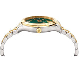 Versace Hellenyium Quartz Green Dial Two Tone Steel Strap Watch For Men - VEVI00620 Buy Now By Versace