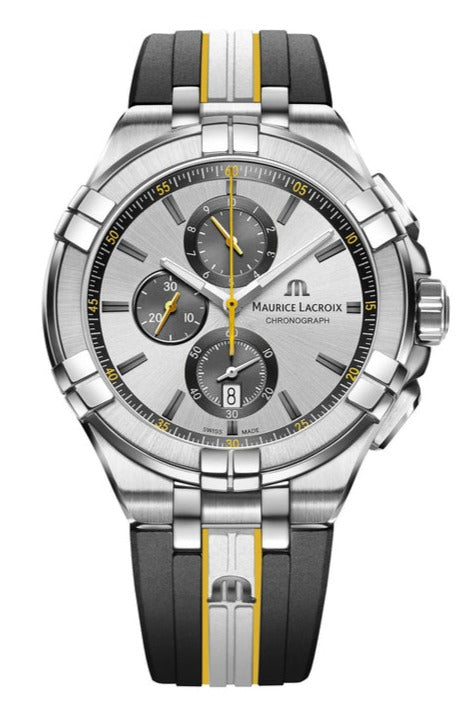 Maurice Lacroix Aikon Chronograph King of the Court Limited Edition Silver Dial Grey Rubber Strap Watch for Men - AI1018-TT030-130-K Buy Now By Maurice Lacroix