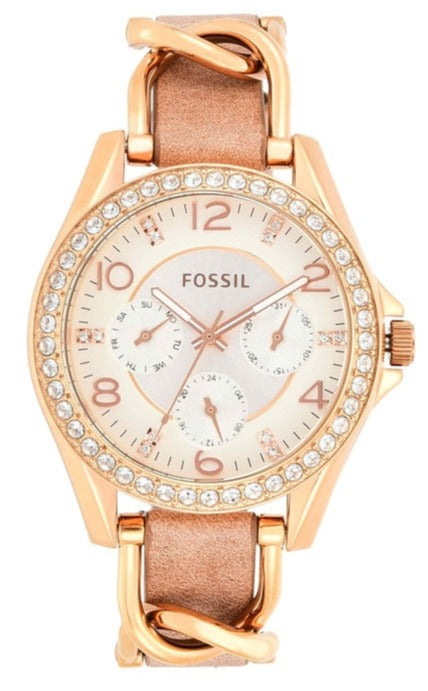 Fossil Riley White Dial Sand Leather Strap Watch for Women - ES3466 Buy Now By Fossil