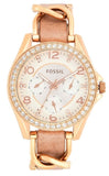 Fossil Riley White Dial Sand Leather Strap Watch for Women - ES3466 Buy Now By Fossil