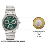 Versace Grace Chronograph Quartz Green Dial Silver Steel Strap Watch For Men - VEZ900121 Buy Now By Versace