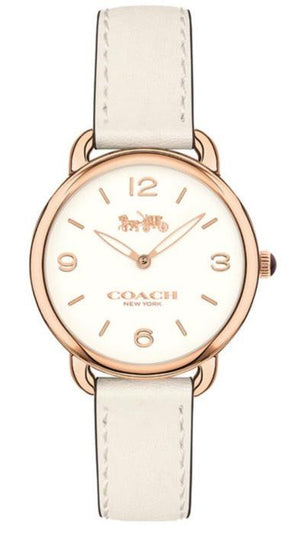 Coach Delancey White Dial White Leather Strap Watch for Women - 14502790 Buy Now By Coach