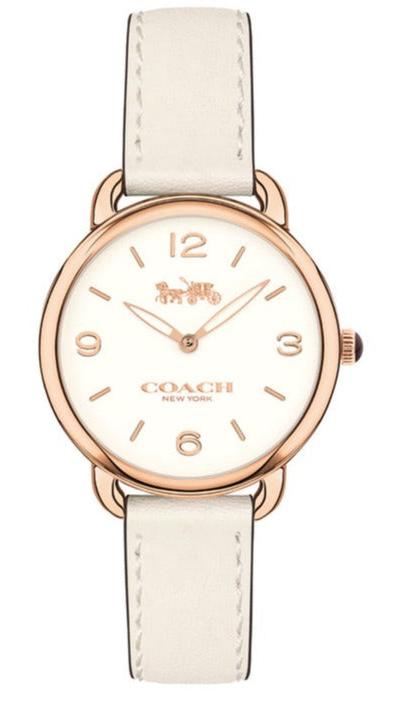Coach Delancey White Dial White Leather Strap Watch for Women - 14502790 Buy Now By Coach