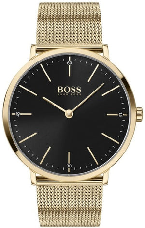 Hugo Boss Horizon Quartz Black Dial Gold Mesh Bracelet Watch For Men - 1513735 Buy Now By Hugo Boss