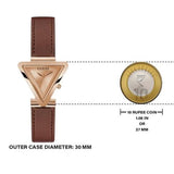 Guess Fame Quartz Rose Gold Dial Brown Leather Strap Watch For Women - GW0548L2 Buy Now By Guess