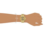 Guess Fusion Chronograph Gold Dial Gold Steel Strap Watch for Women - GW0552L2