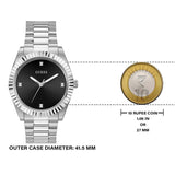 Guess Connoisseur Analog Black Dial Silver Steel Strap Watch For Men - GW0542G1 Buy Now By Guess