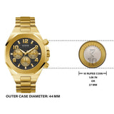 Guess Empire Quartz Black Dial Gold Steel Strap Watch For Men - GW0489G2 Buy Now By Guess