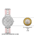 Guess Gala Diamonds Silver Dial Two Tone Steel Strap Watch for Women - GW0531L1 Buy Now By Guess
