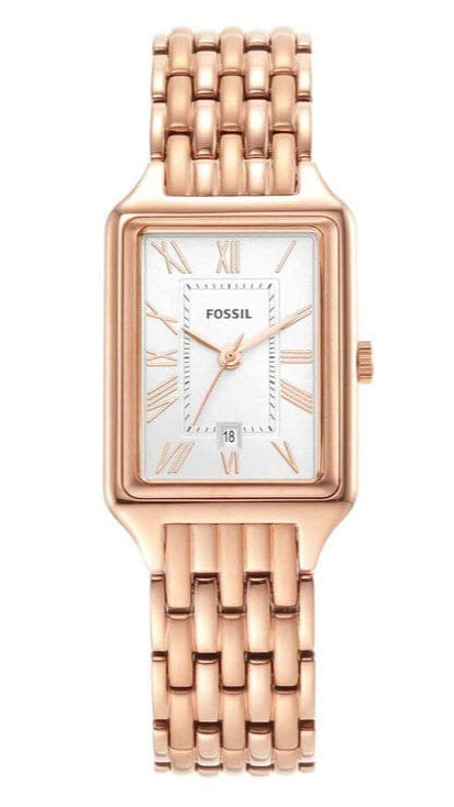 Fossil Raquel Three Hand Date White Dial Rose Gold Steel Strap Watch For Women - ES5271 Buy Now By Fossil