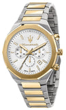 Maserati Stile Chronograph White Dial Two Tone Steel Strap Watch For Men - R8873642009 Buy Now By Maserati